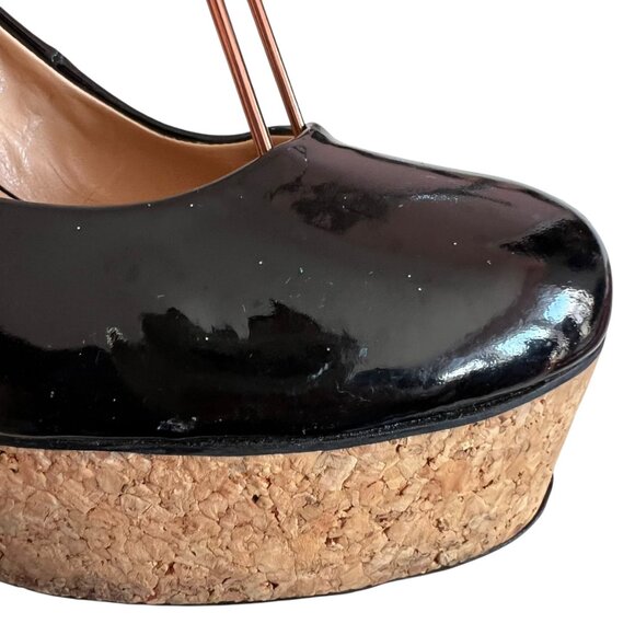 Giuseppe Zanotti pumps black patent leather cork platform 38 stiletto high heel - Picture 13 of 16